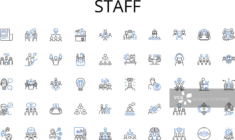 职员系列线性图标体育阅读图片素材