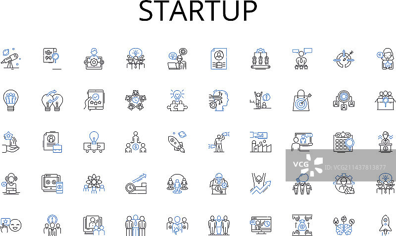 启动线性图标合集图片素材