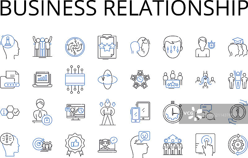 商业关系线性图标合集图片素材