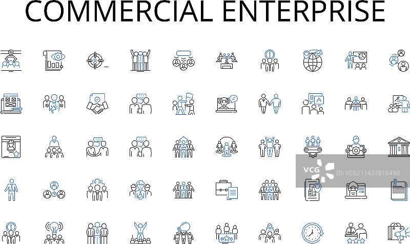 商业企业线性图标合集图片素材