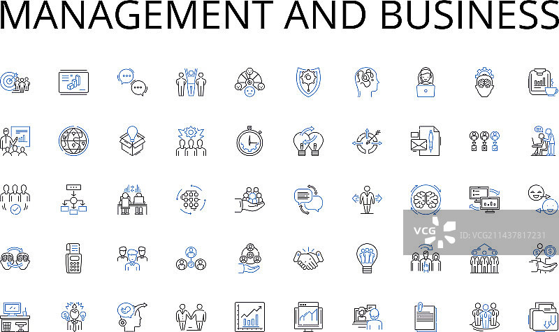 管理和业务线性图标合集图片素材