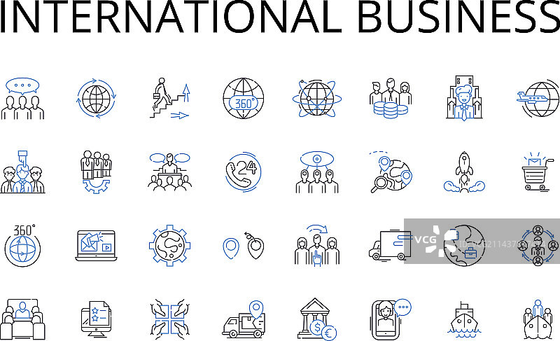 国际商务线性图标合集图片素材