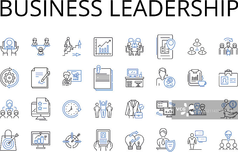 商业领导力线性图标合集图片素材