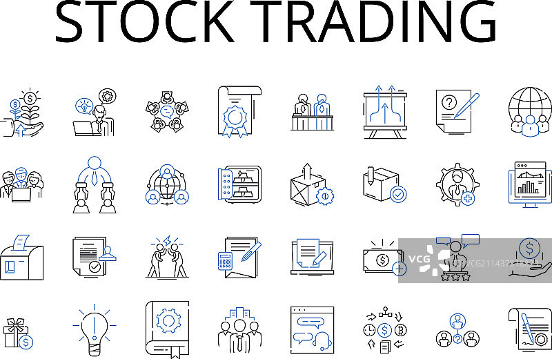外汇交易线条图标合集图片素材