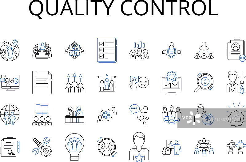 质量控制风险线性图标合集图片素材