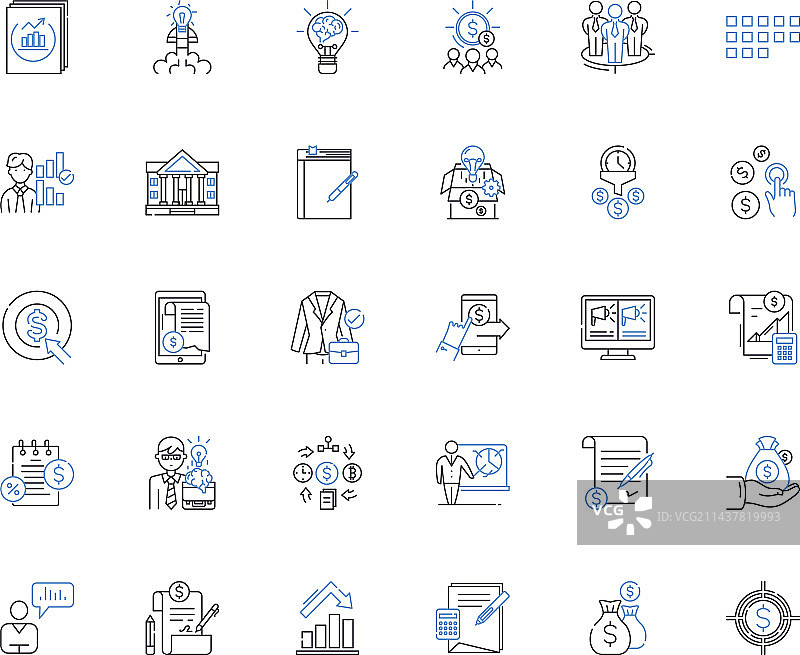 企业线性图标集合利润图片素材