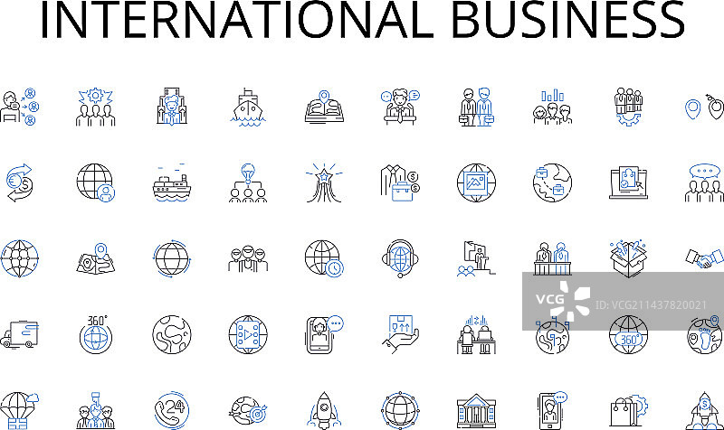 国际商务线性图标合集图片素材