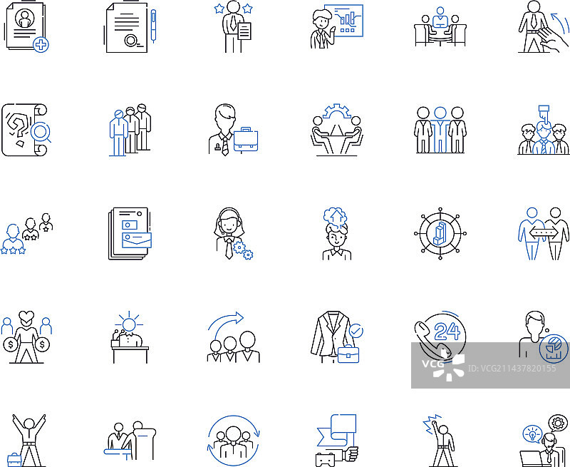 行政人员线条图标合集图片素材