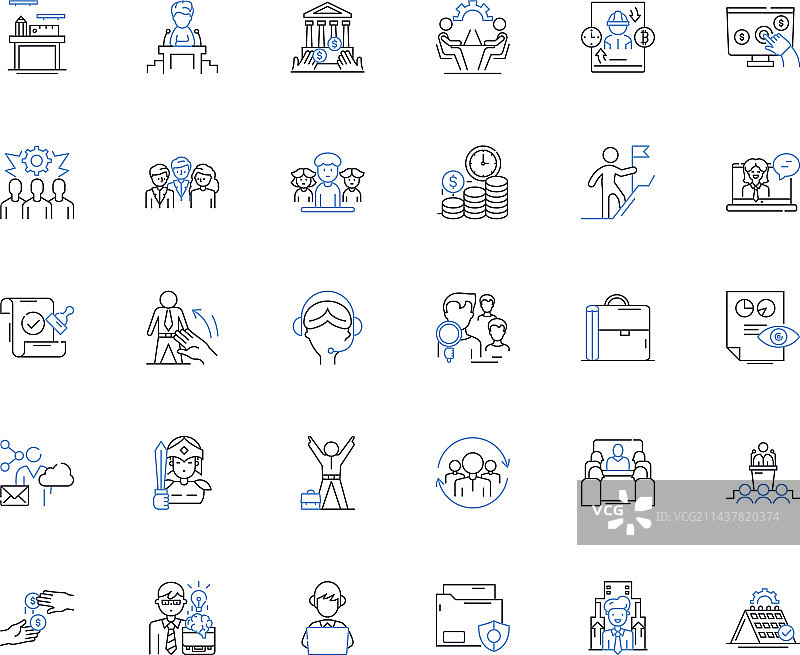 工作进展线性图标合集图片素材