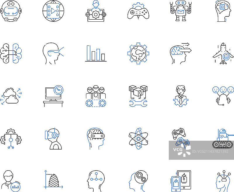 电子邮件广告线性图标合集图片素材