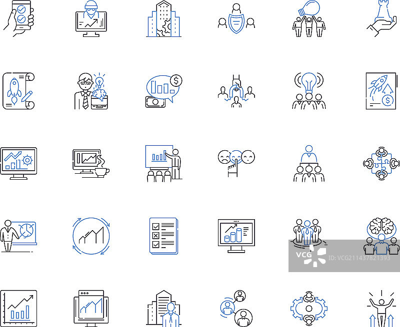 经济繁荣线性图标图片素材