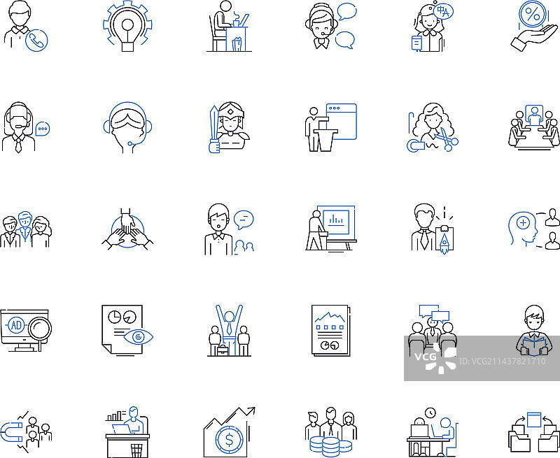 办公区健康系列线性图标图片素材