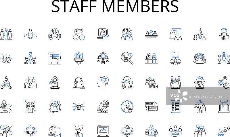 员工战略线条图标合集图片素材