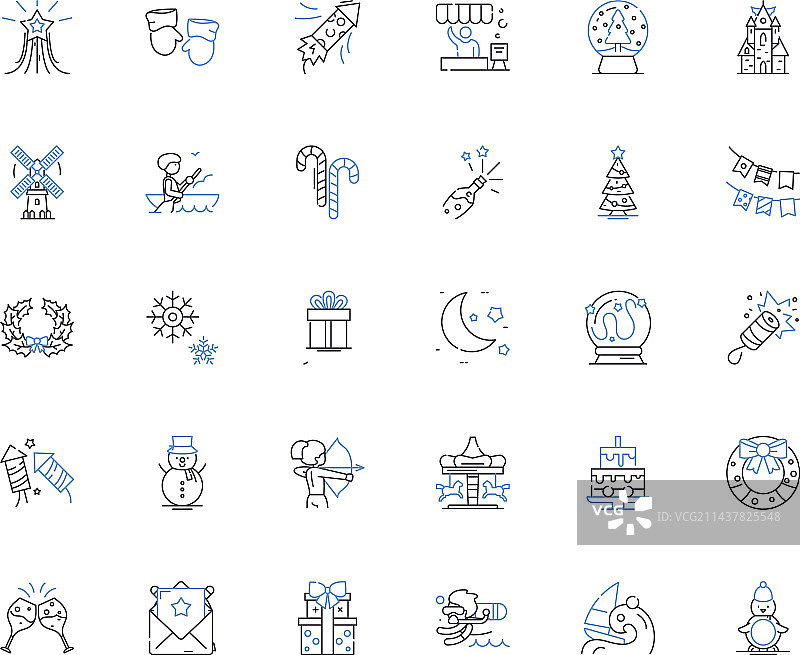 度假休闲线条图标合集图片素材