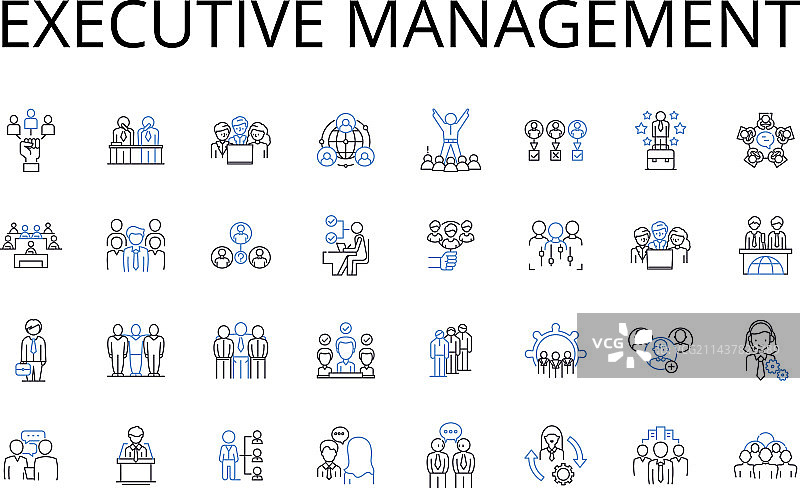高管管理线性图标合集图片素材