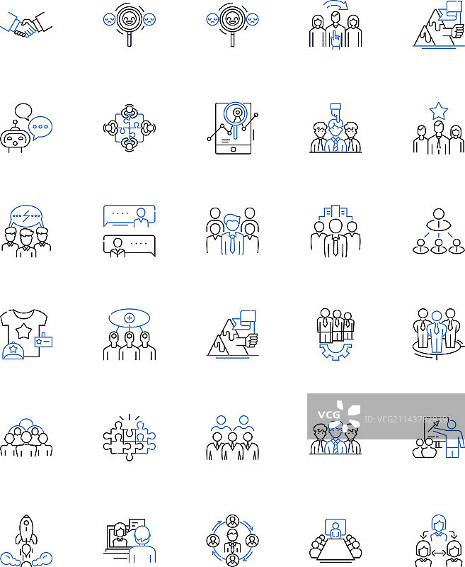 协作线性图标合集图片素材