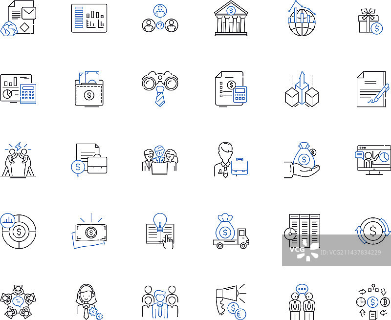 税务与合规线性图标合集图片素材