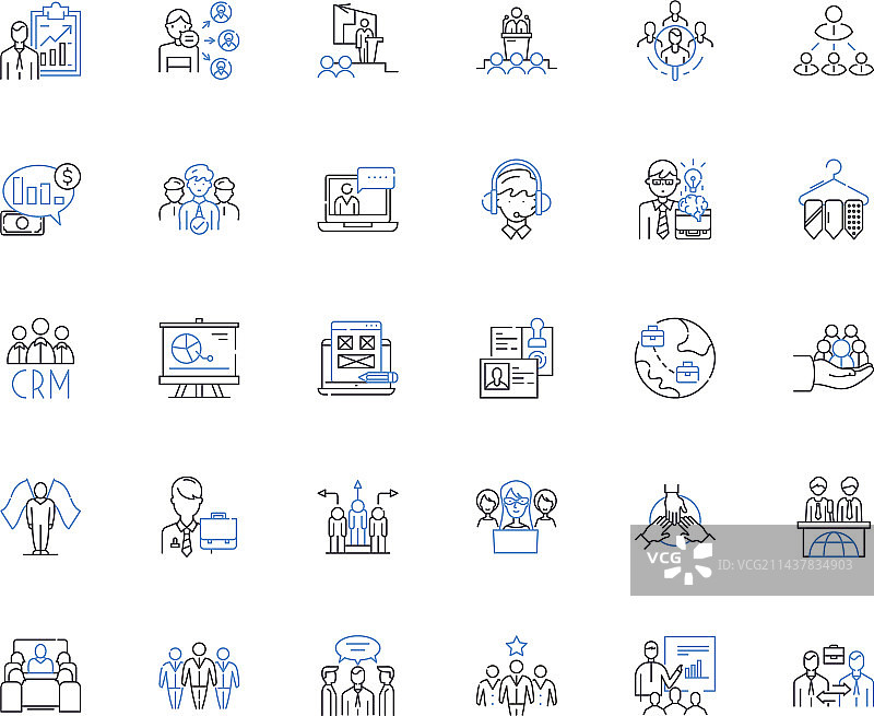 公司治理线性图标合集图片素材