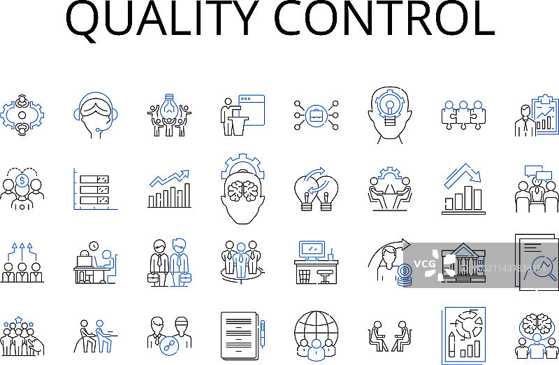 质量控制风险线性图标合集图片素材