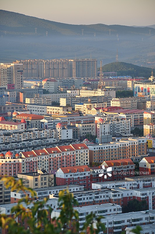 城市建筑的高角度视角图片素材