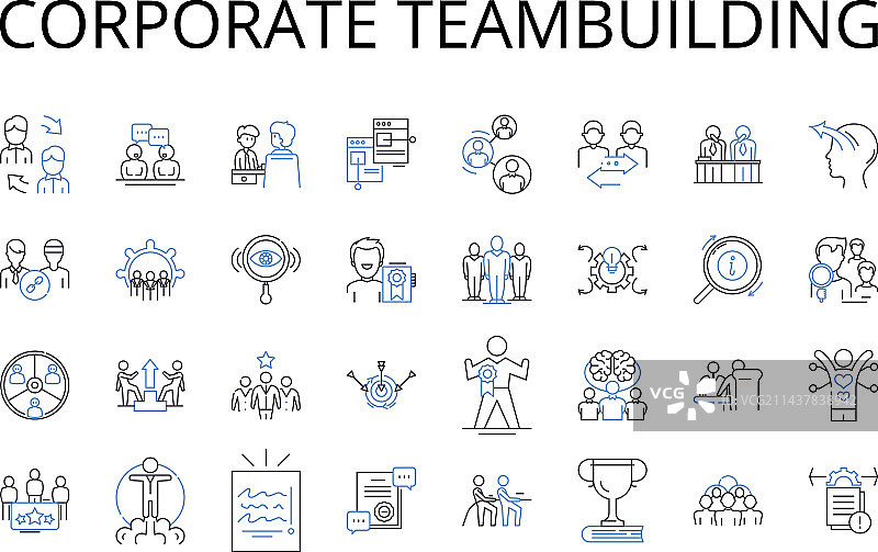 企业团队建设线性图标合集图片素材