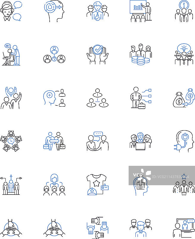 互助支持线性图标合集图片素材