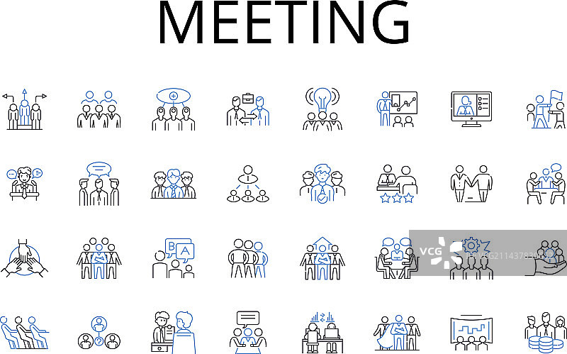 会议线性图标合集图片素材