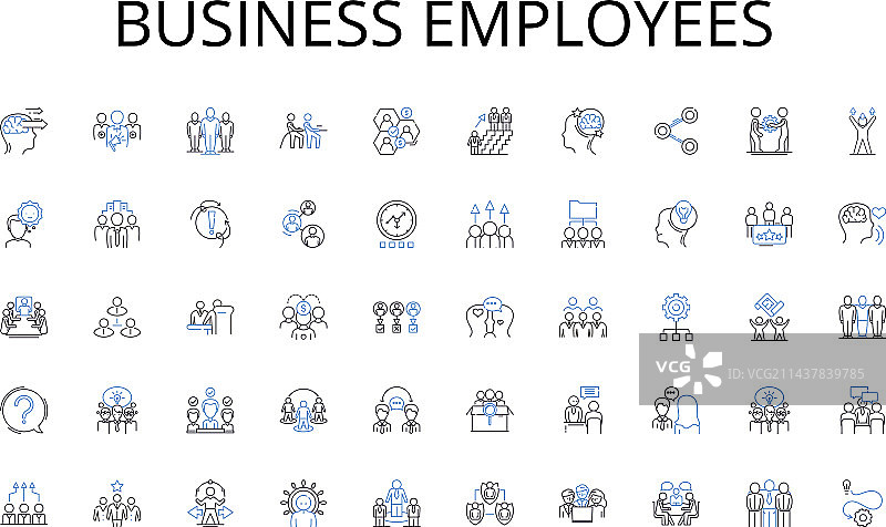 商业雇员线性图标合集图片素材