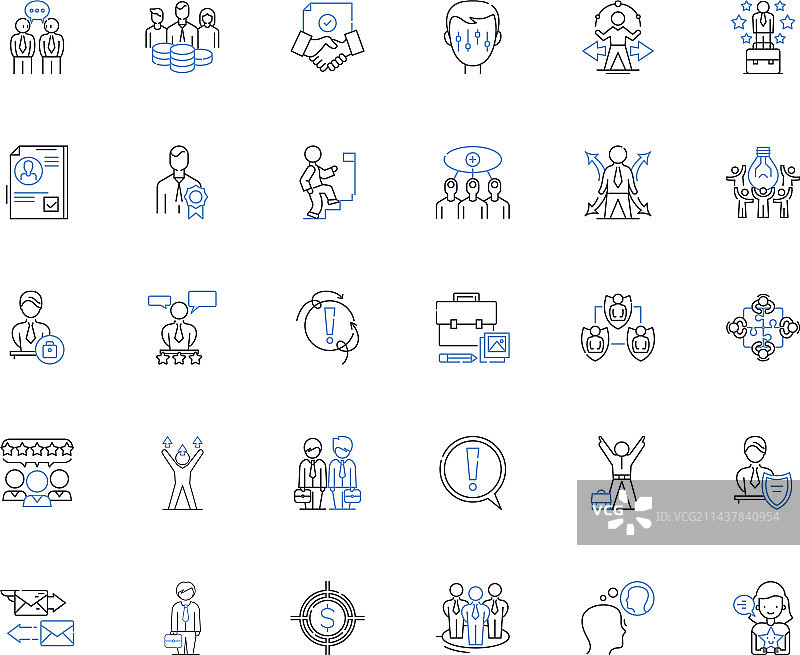 协同合作线性图标系列图片素材