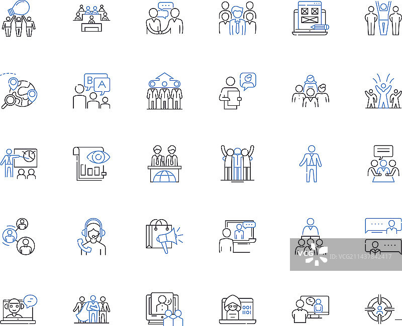 贸易运营线性图标合集图片素材