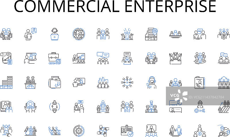 商业企业线性图标合集图片素材