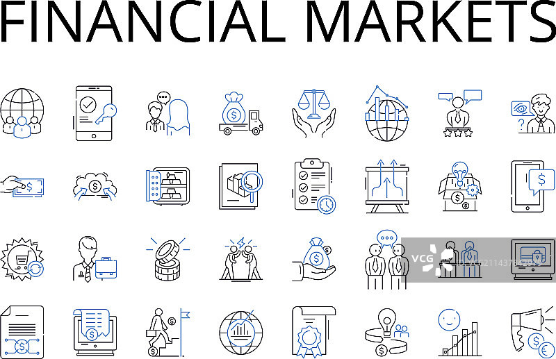 金融市场线性图标素材图片素材