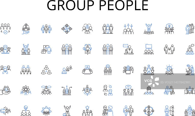 人群线性图标广告图片素材