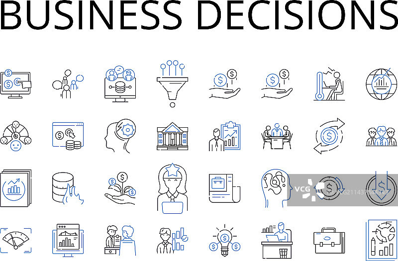 商业决策线性图标合集职业图片素材