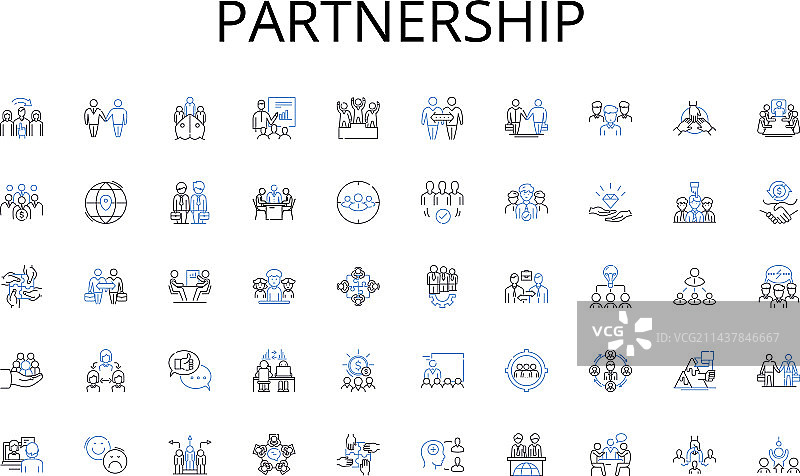 合作关系线性图标冰雪冬季系列图片素材