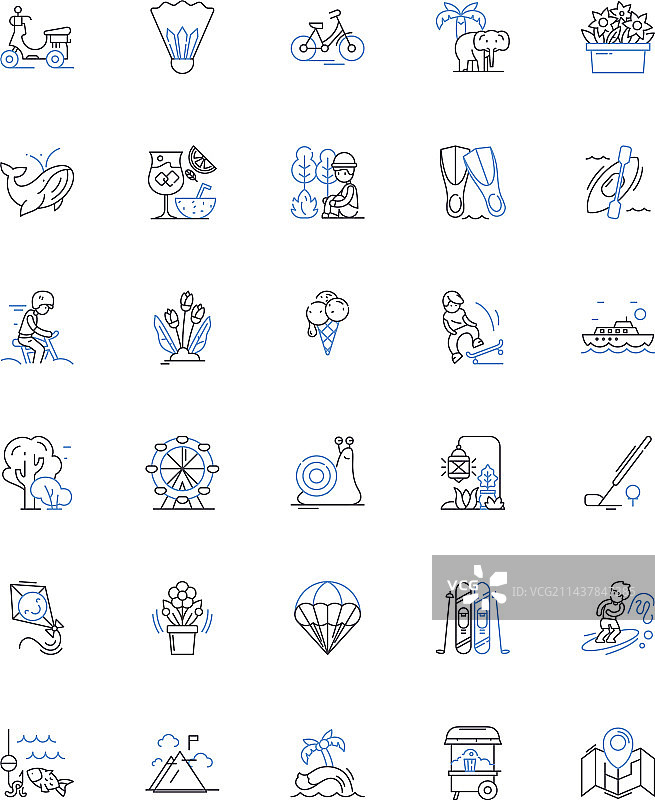 冬季假期线性图标合集图片素材