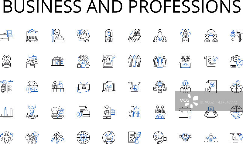 商业与职业线性图标合集图片素材