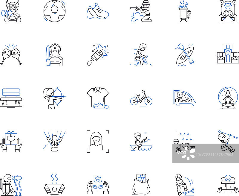 娱乐行业线性图标合集图片素材