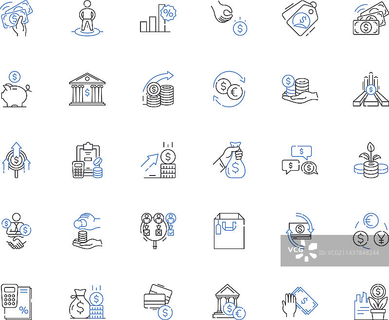 投资公司线性图标组合投资组合图片素材
