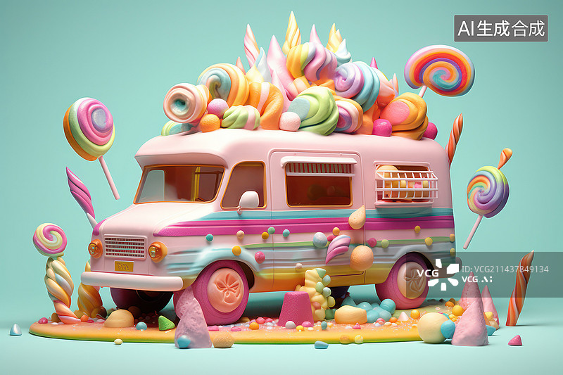 【AI数字艺术】冰激淋美食世界图片素材