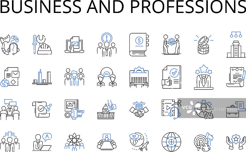 商业与职业线性图标合集图片素材
