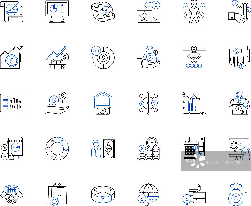 经济线性图标合集：通货膨胀图片素材