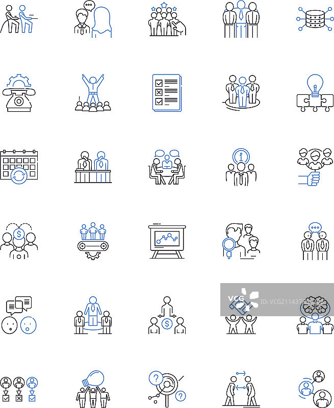 乐队成员线性图标合集：音乐家图片素材
