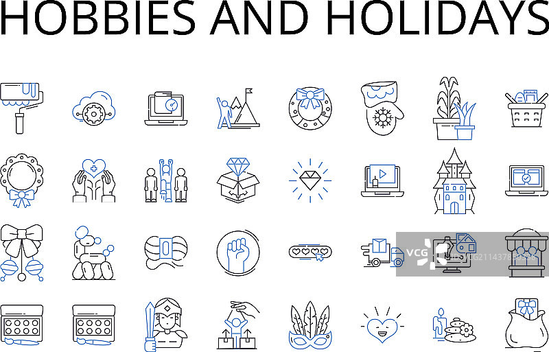 爱好与假日线性图标合集图片素材