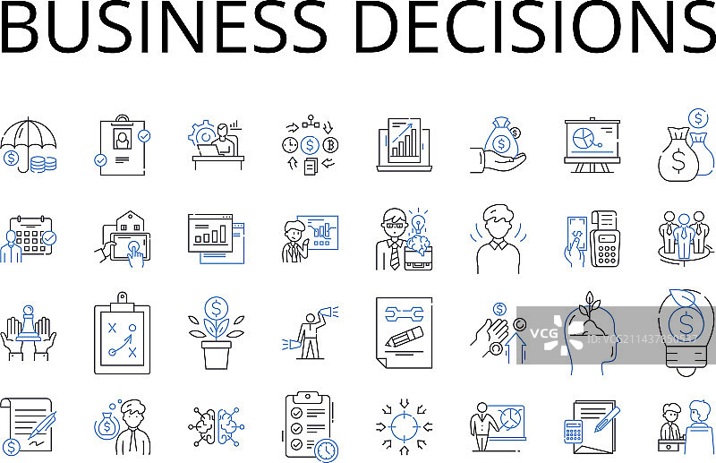商业决策线性图标合集职业图片素材