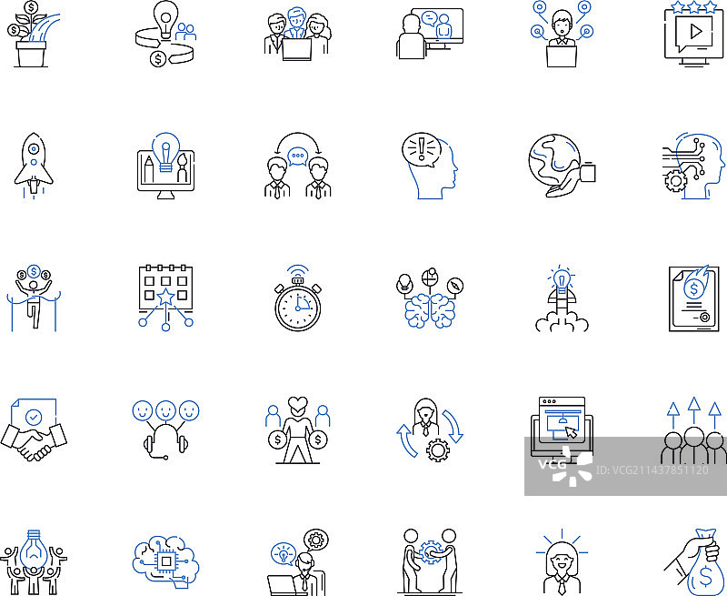 灵感线性图标集合：动力图片素材