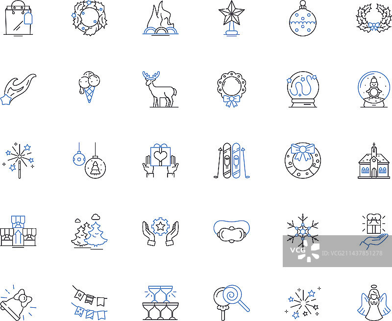 节日季系列线性图标图片素材