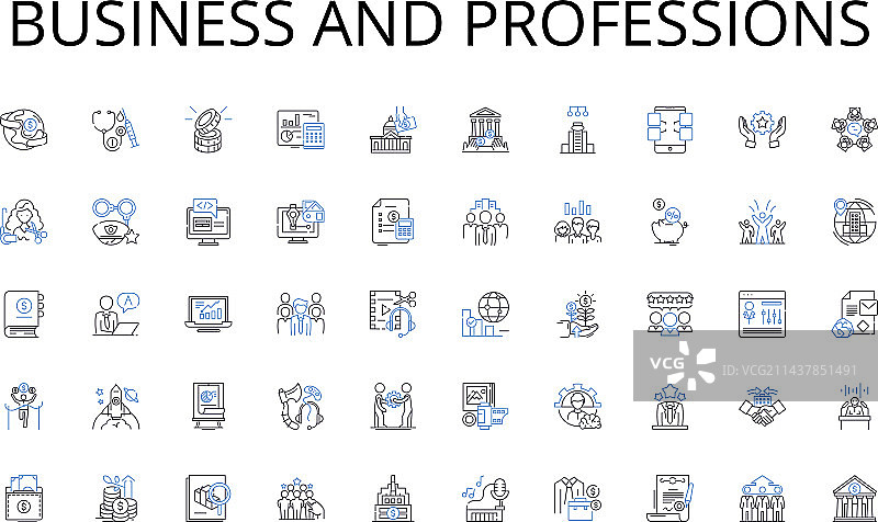 商业与职业线性图标合集图片素材