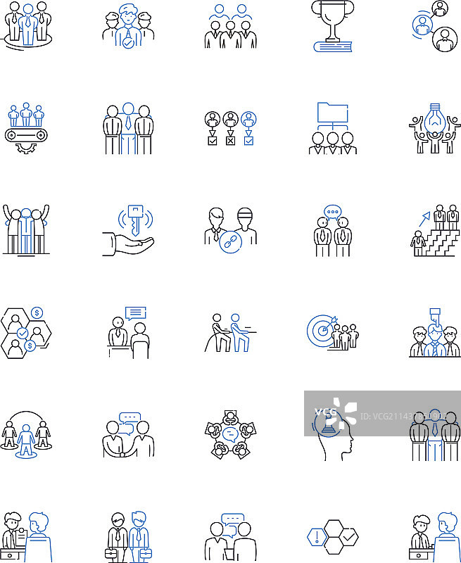 团体活动系列线性图标图片素材