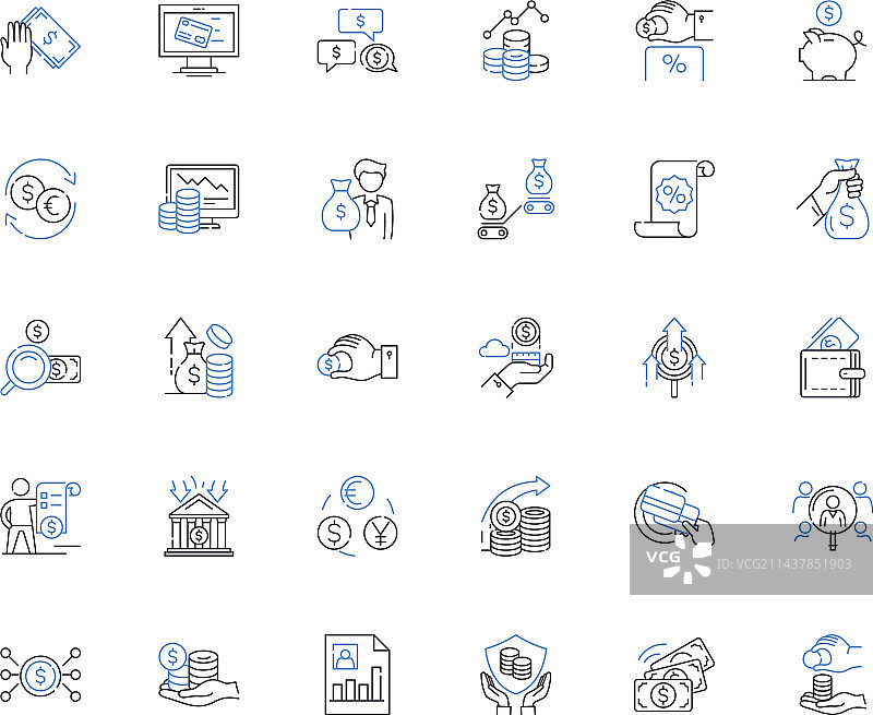 资产部门线性图标系列图片素材